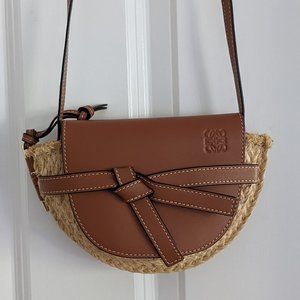 SOLD ---- Loewe Raffia Mini Gate Crossbody Bag